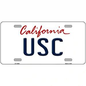 NCAA Go Trojans  License Plate Metal Sign Football So Cal New USC Auto Pac 10